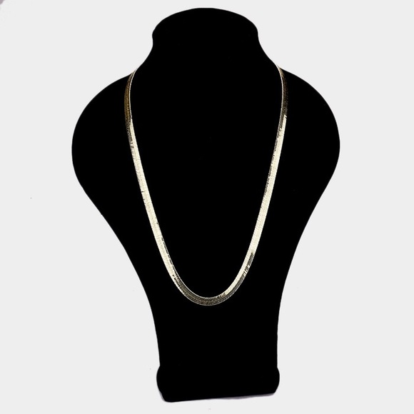 Other - 14K Gold Plated Herringbone Chain Metal Necklace